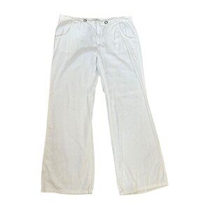 Jessica Simpson Y2K Relaxed Linen Pants in White Size Large